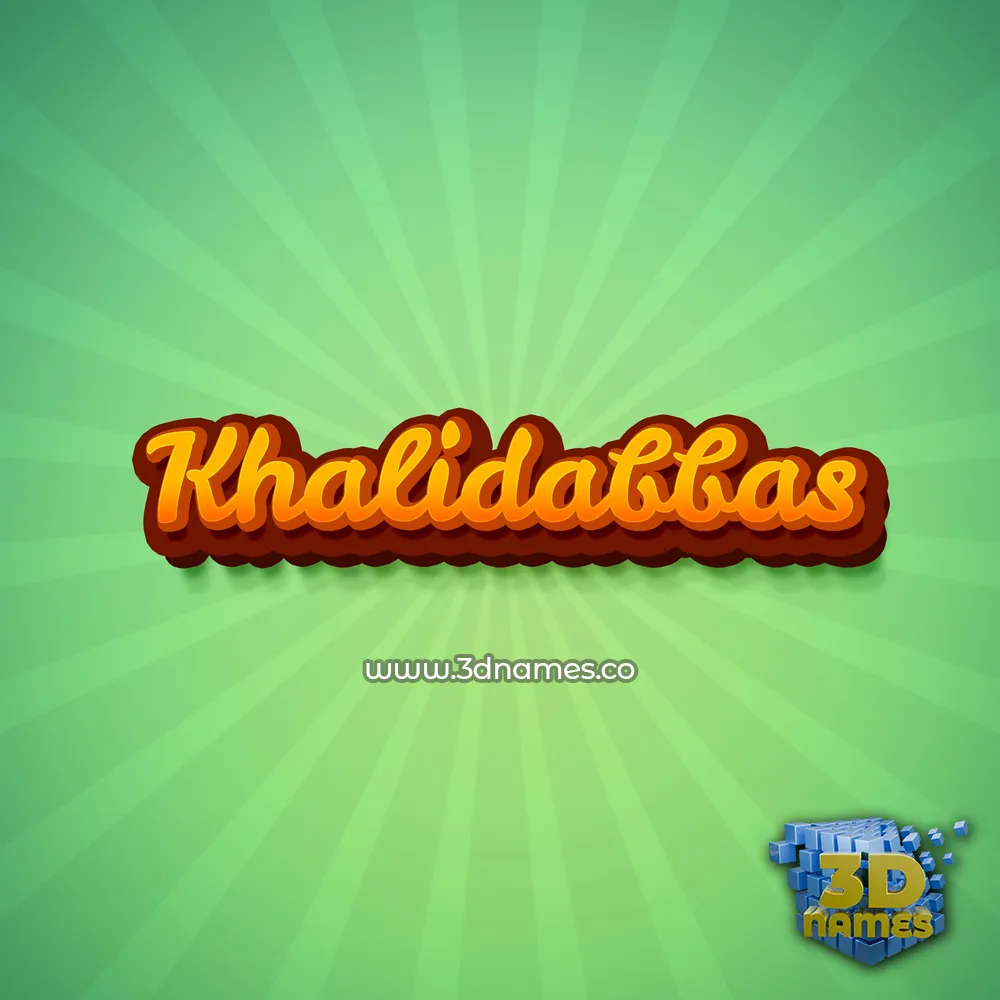 khalidabbas in Green Rays style - 3D name wallpaper