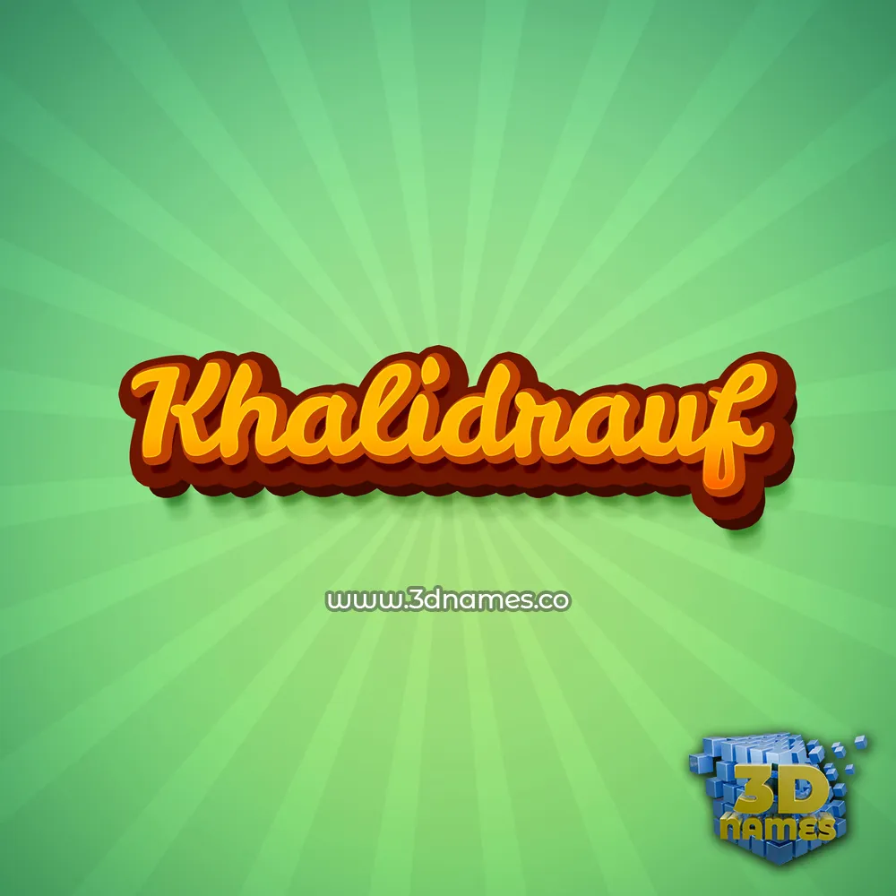 khalidrauf in Green Rays style - 3D name wallpaper