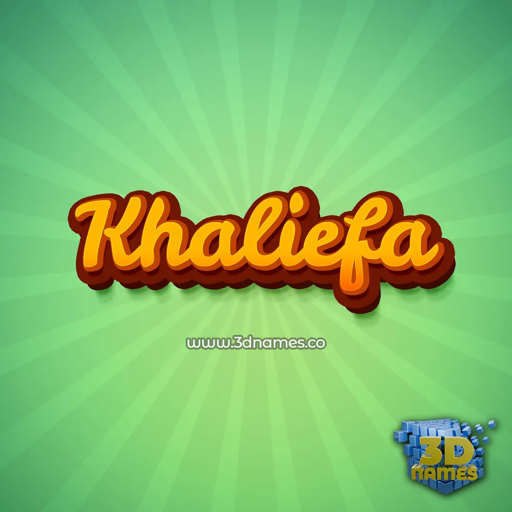 khaliefa in Green Rays style - 3D name wallpaper