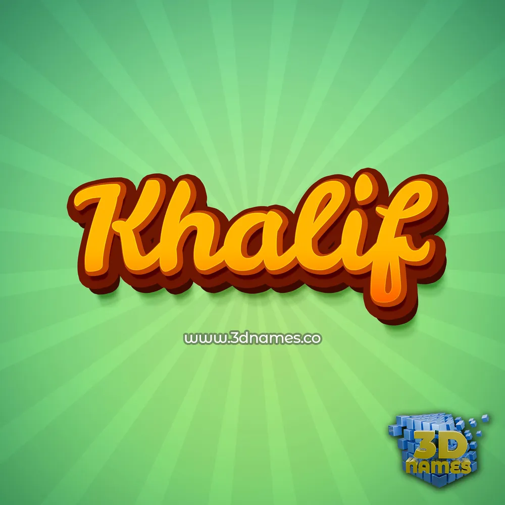 khalif in Green Rays style - 3D name wallpaper