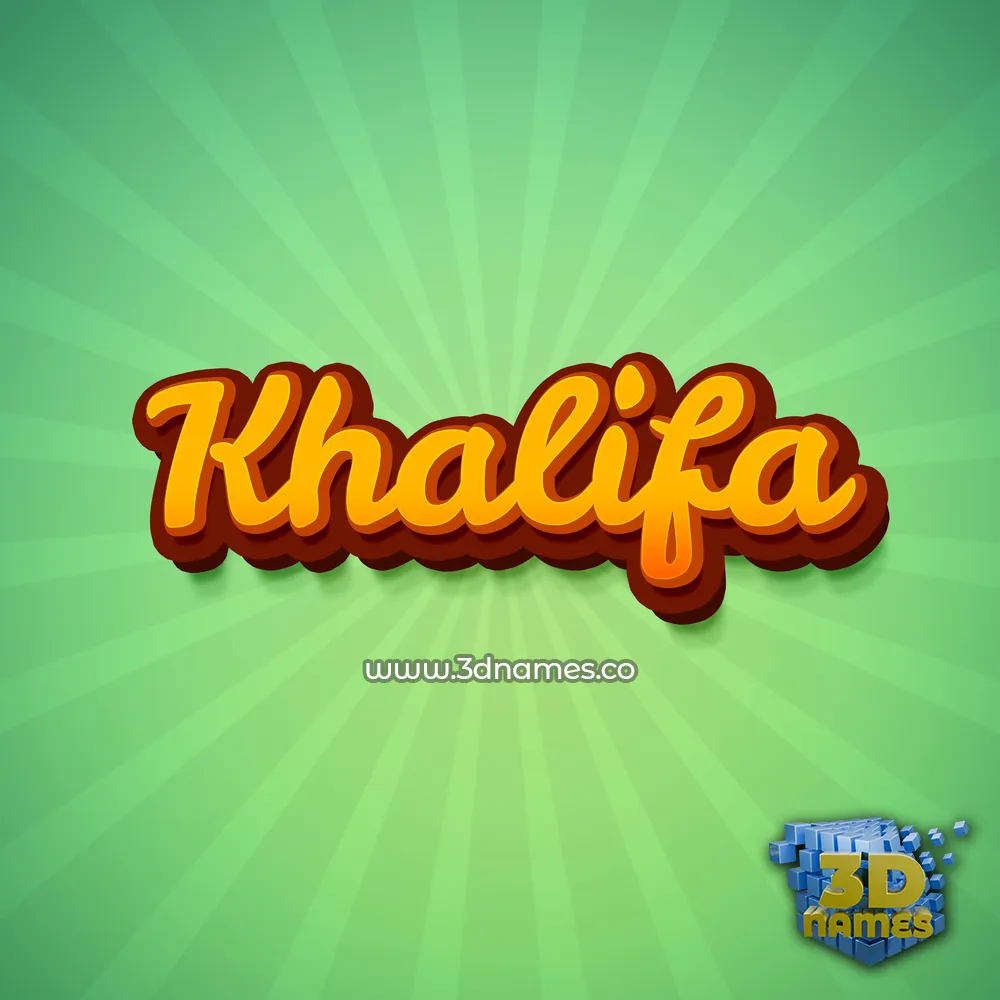 khalifa in Green Rays style - 3D name wallpaper