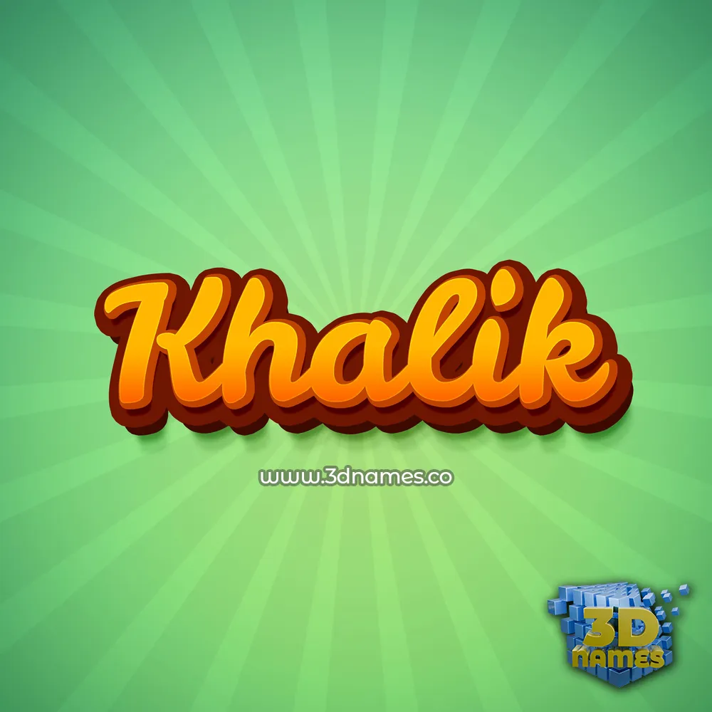 khalik in Green Rays style - 3D name wallpaper