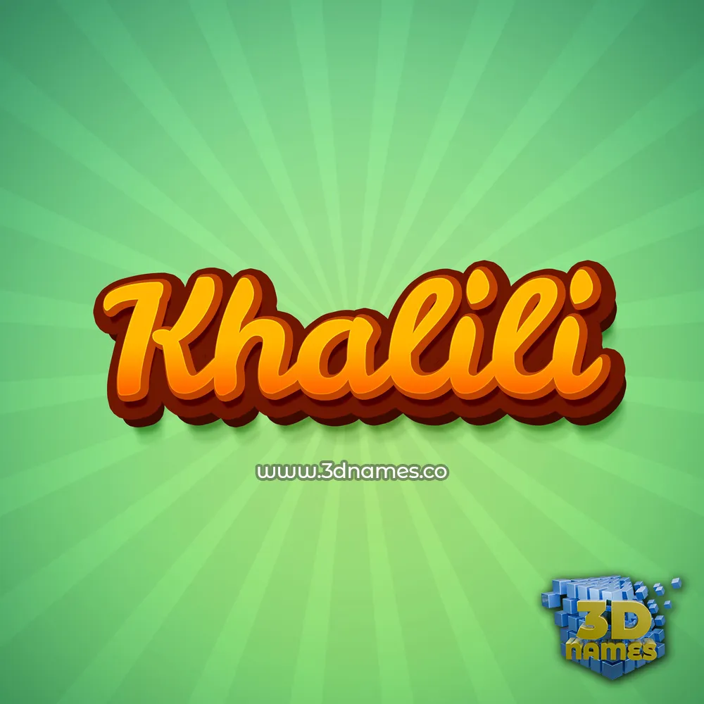 khalili in Green Rays style - 3D name wallpaper