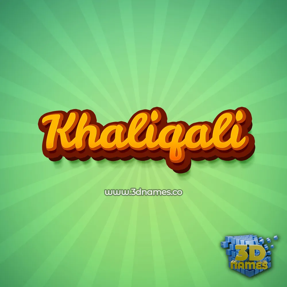 khaliqali in Green Rays style - 3D name wallpaper