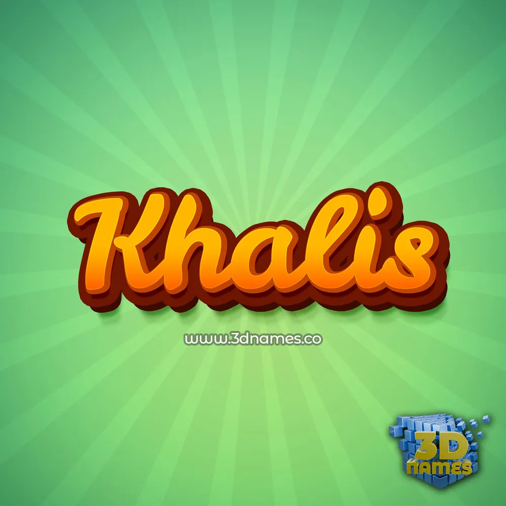 khalis in Green Rays style - 3D name wallpaper