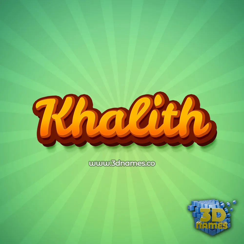 khalith in Green Rays style - 3D name wallpaper