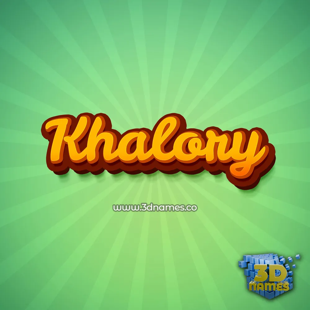 khalory in Green Rays style - 3D name wallpaper