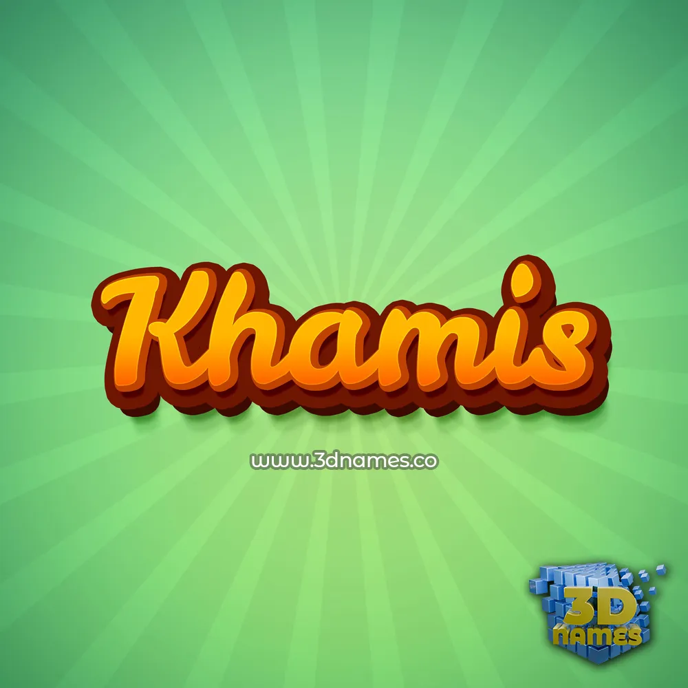 khamis in Green Rays style - 3D name wallpaper