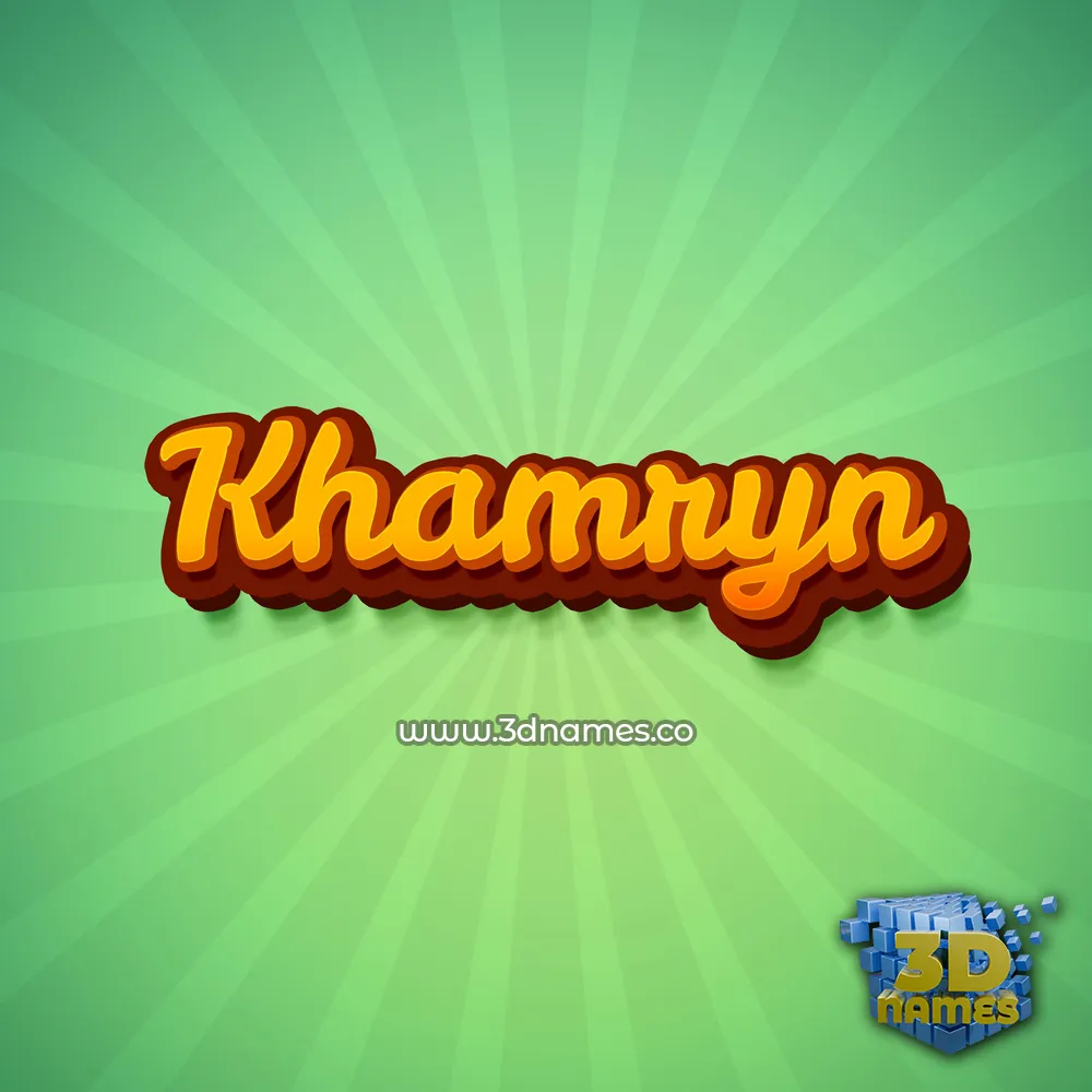 khamryn in Green Rays style - 3D name wallpaper