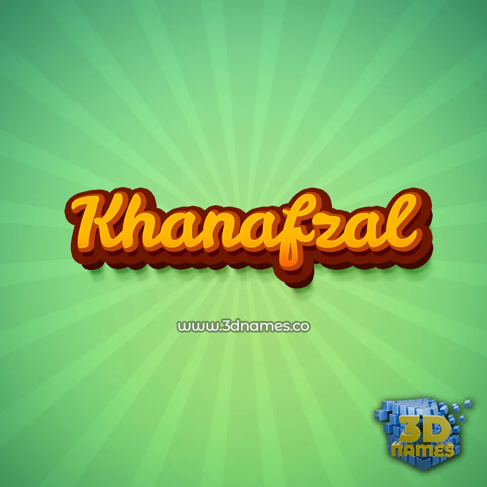 khanafzal in Green Rays style - 3D name wallpaper