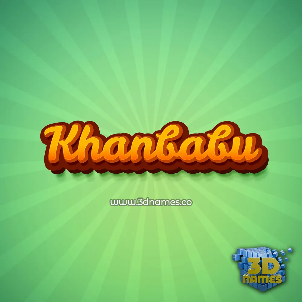 khanbabu in Green Rays style - 3D name wallpaper