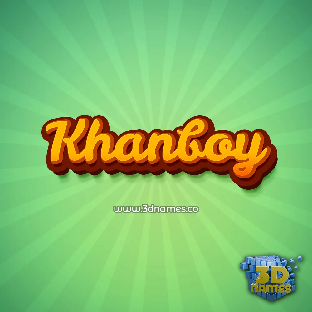 khanboy in Green Rays style - 3D name wallpaper