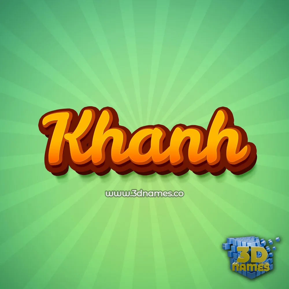 khanh in Green Rays style - 3D name wallpaper