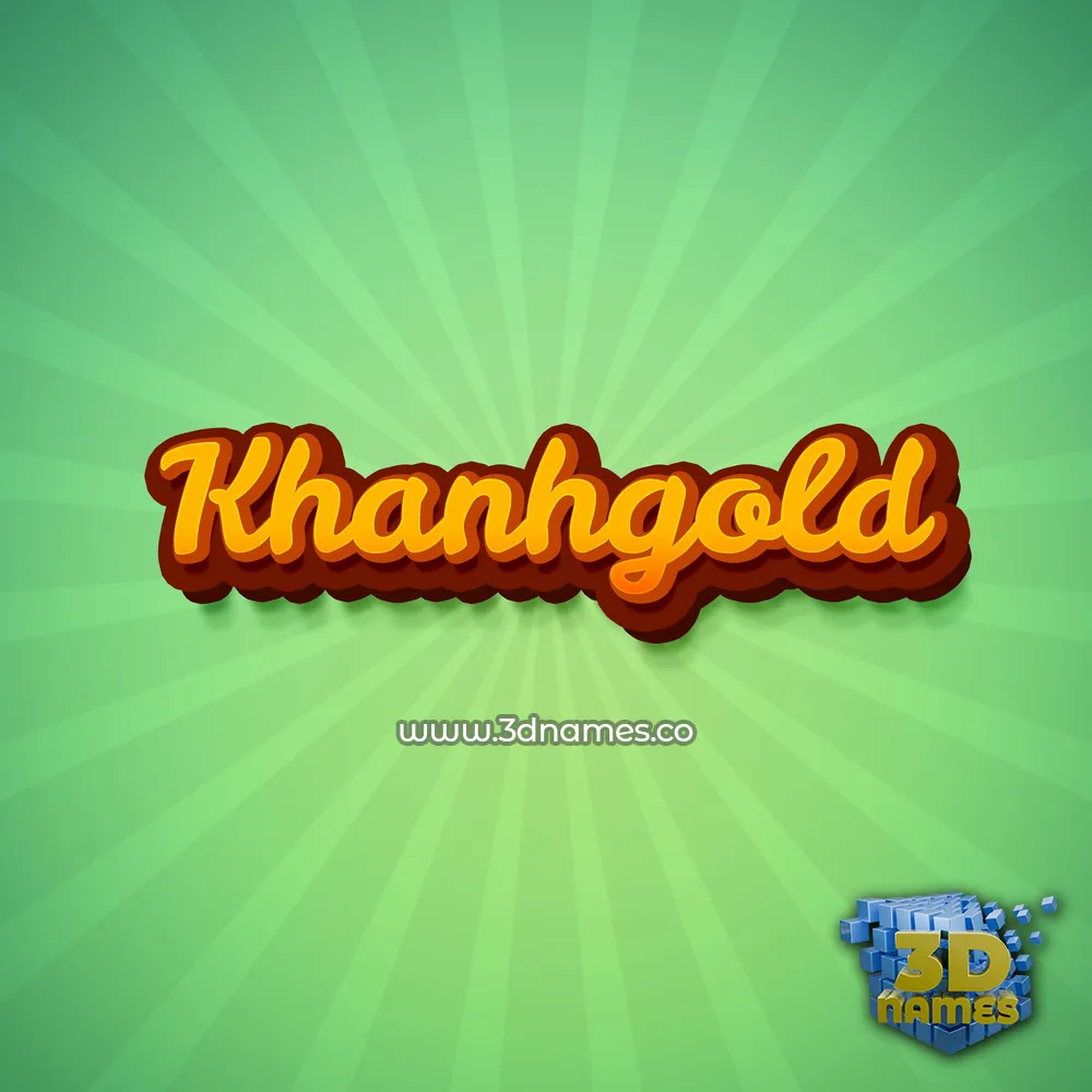 khanhgold in Green Rays style - 3D name wallpaper