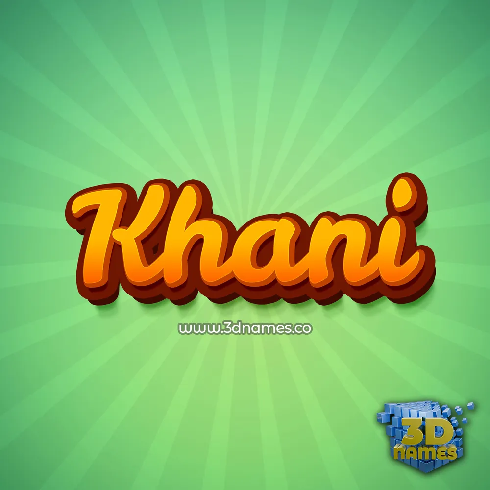 khani in Green Rays style - 3D name wallpaper