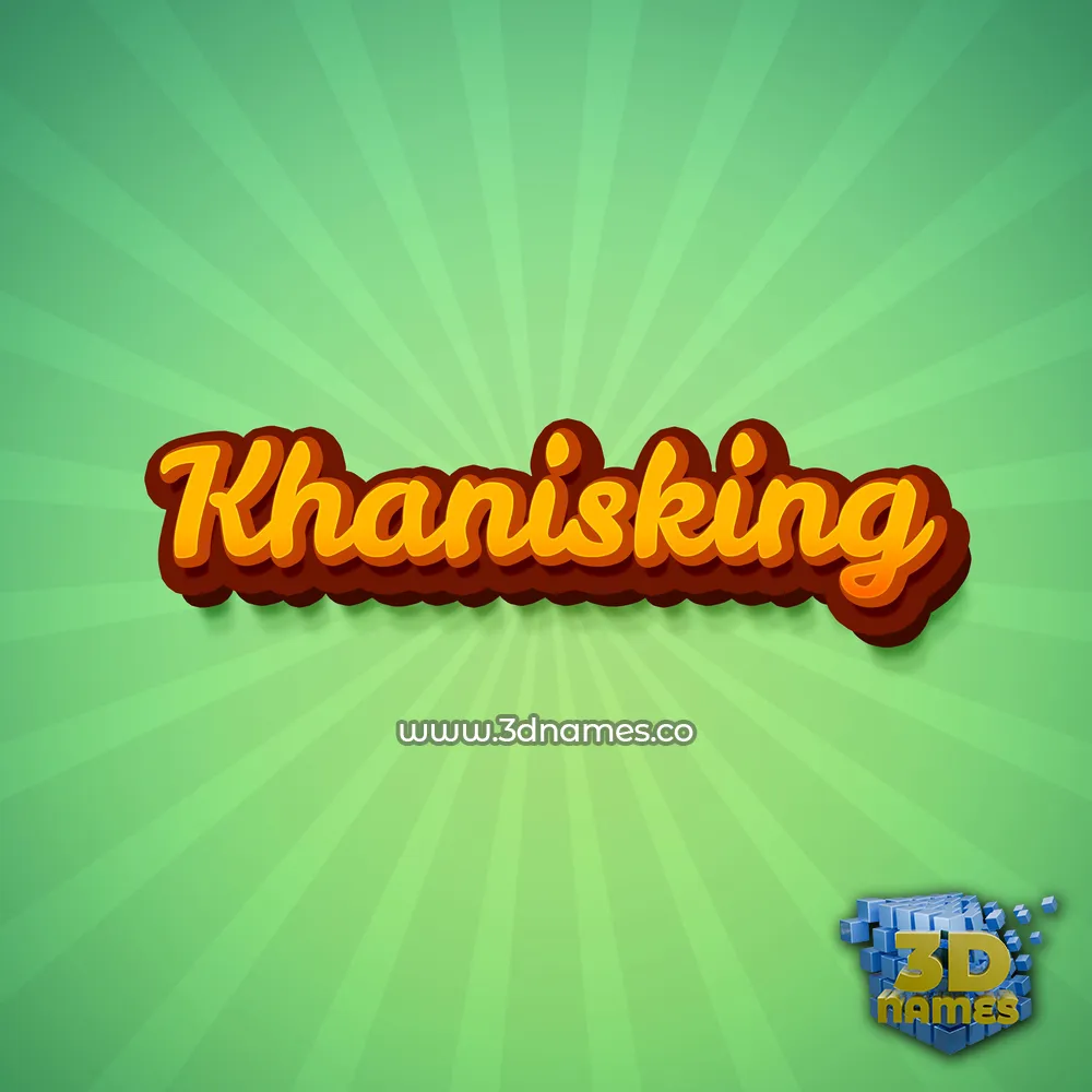khanisking in Green Rays style - 3D name wallpaper