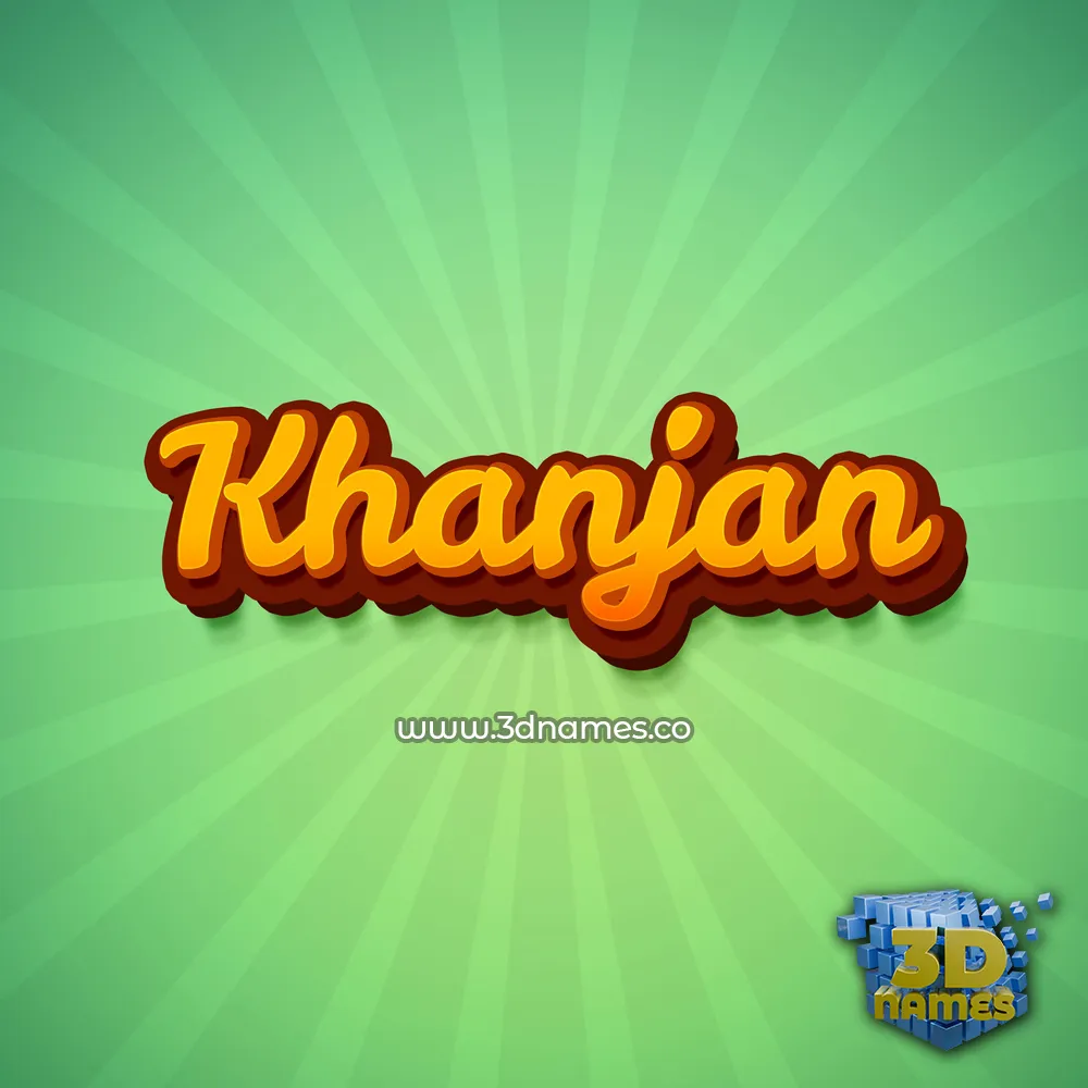 khanjan in Green Rays style - 3D name wallpaper