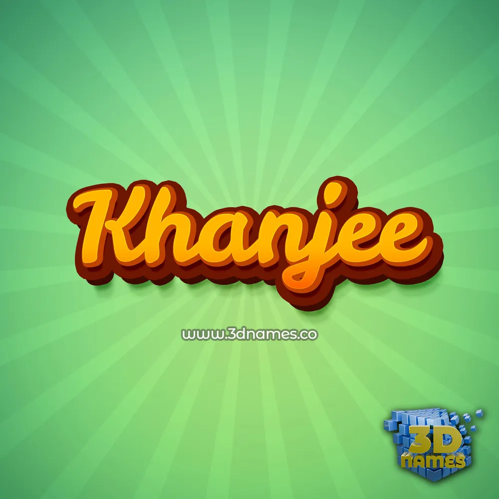 khanjee in Green Rays style - 3D name wallpaper