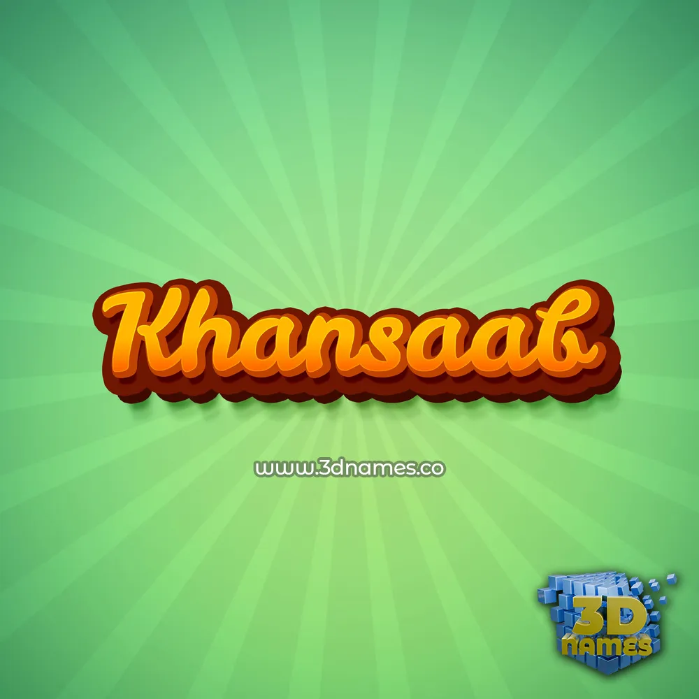 khansaab in Green Rays style - 3D name wallpaper