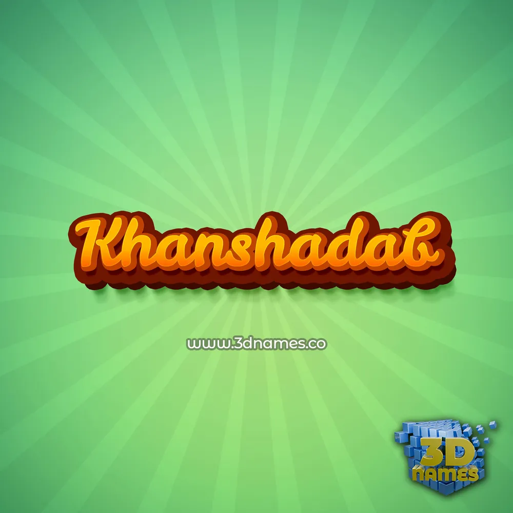 khanshadab in Green Rays style - 3D name wallpaper