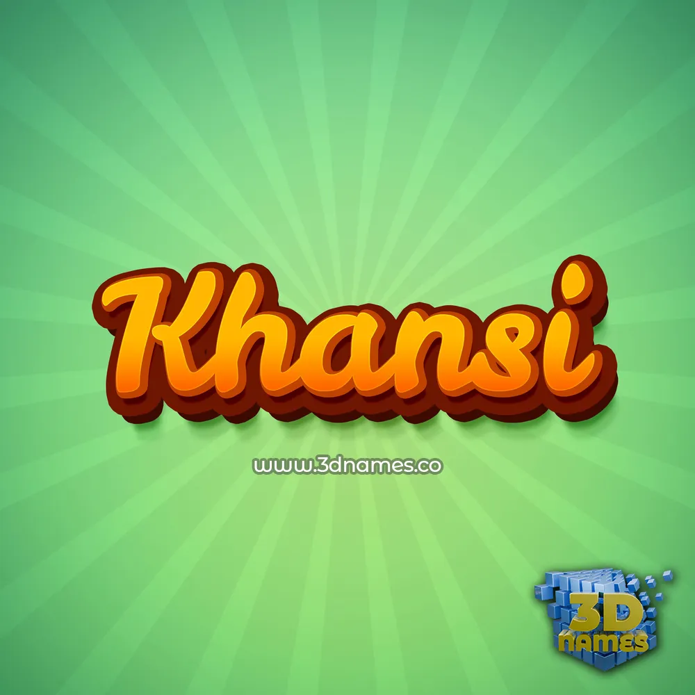 khansi in Green Rays style - 3D name wallpaper