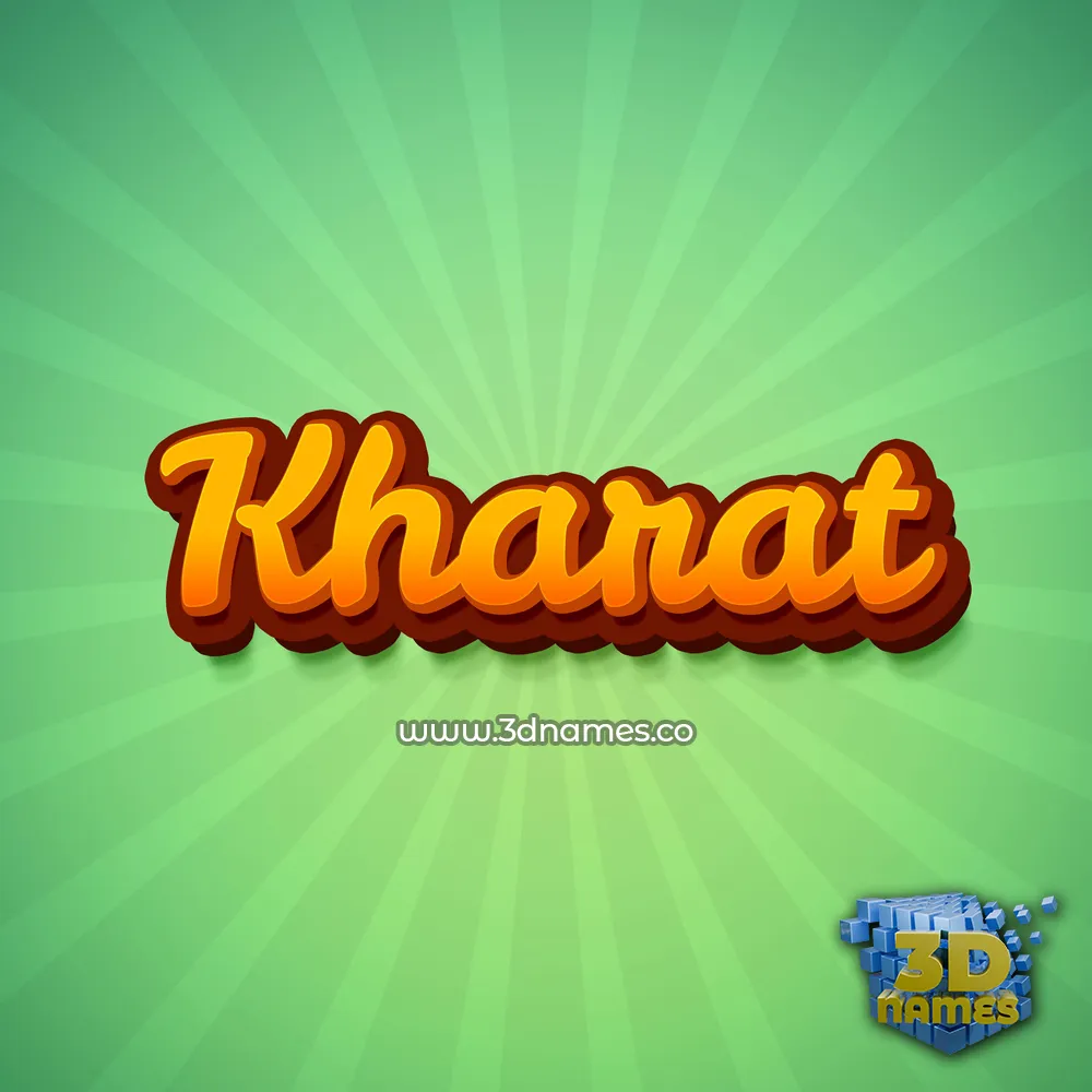 kharat in Green Rays style - 3D name wallpaper