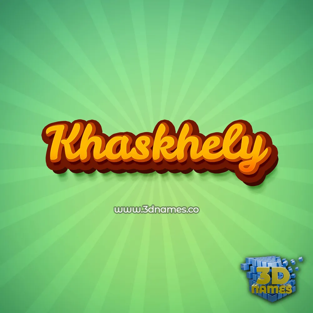 khaskhely in Green Rays style - 3D name wallpaper