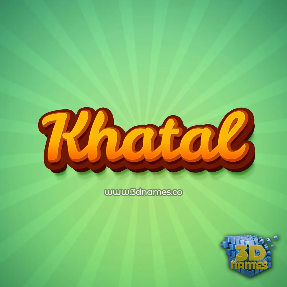 khatal in Green Rays style - 3D name wallpaper