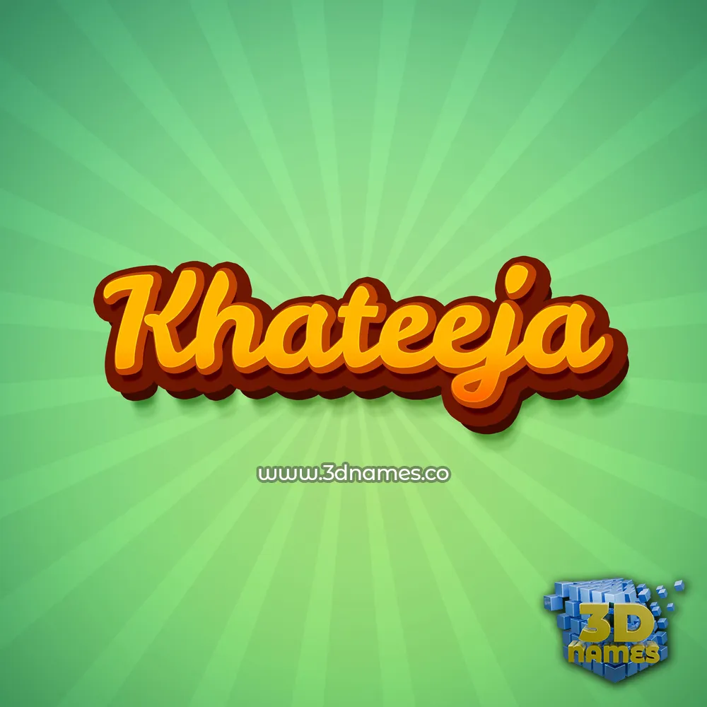 khateeja in Green Rays style - 3D name wallpaper