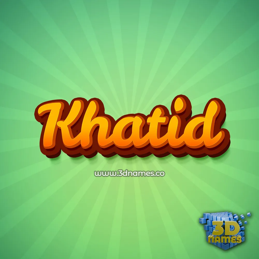 khatid in Green Rays style - 3D name wallpaper