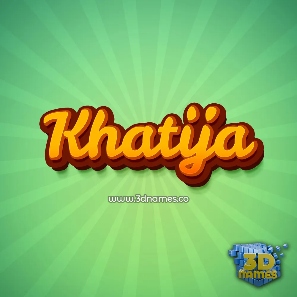 khatija in Green Rays style - 3D name wallpaper