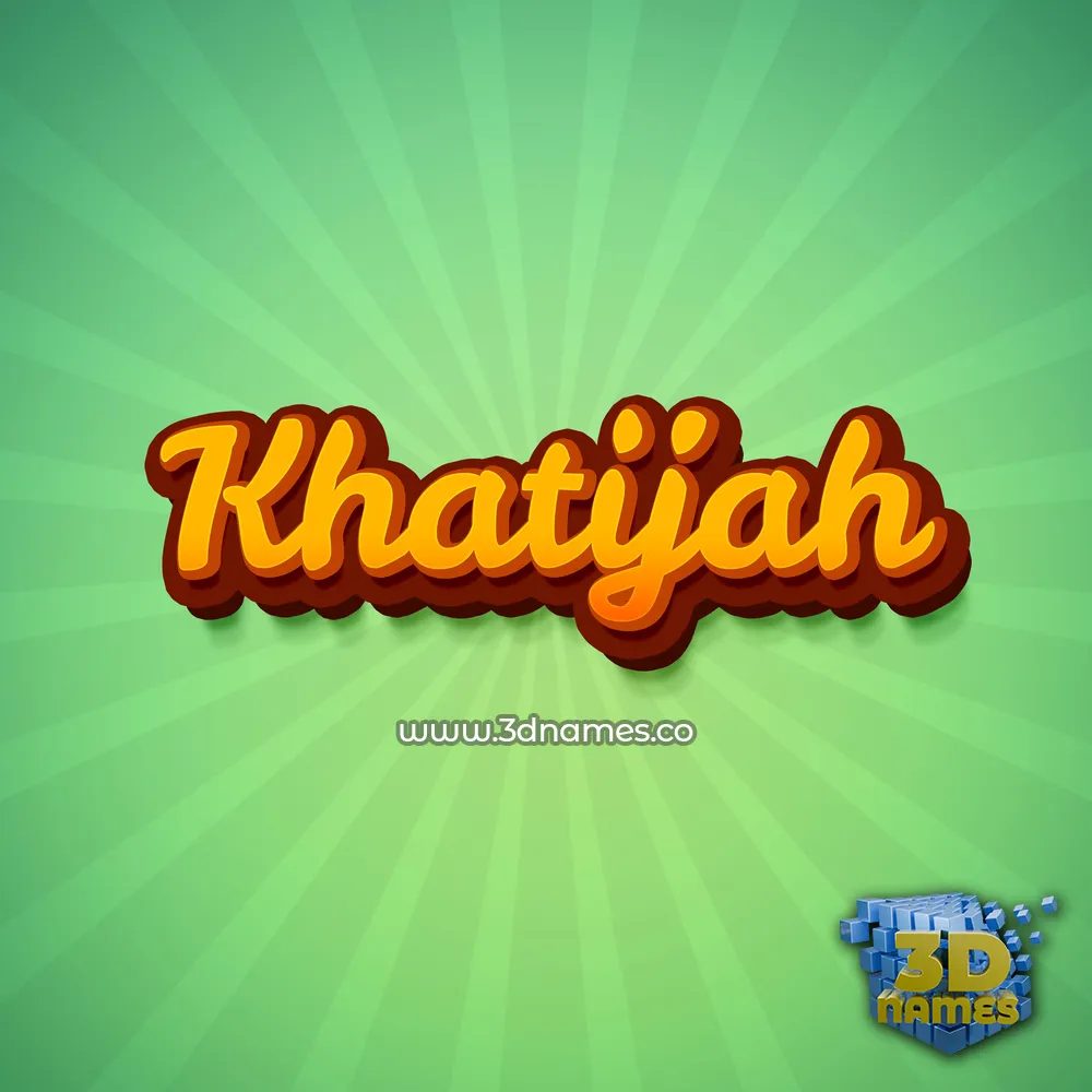 khatijah in Green Rays style - 3D name wallpaper