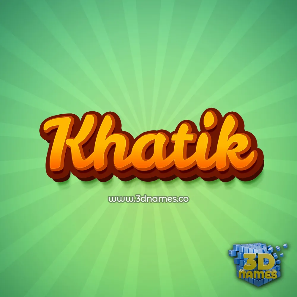 khatik in Green Rays style - 3D name wallpaper
