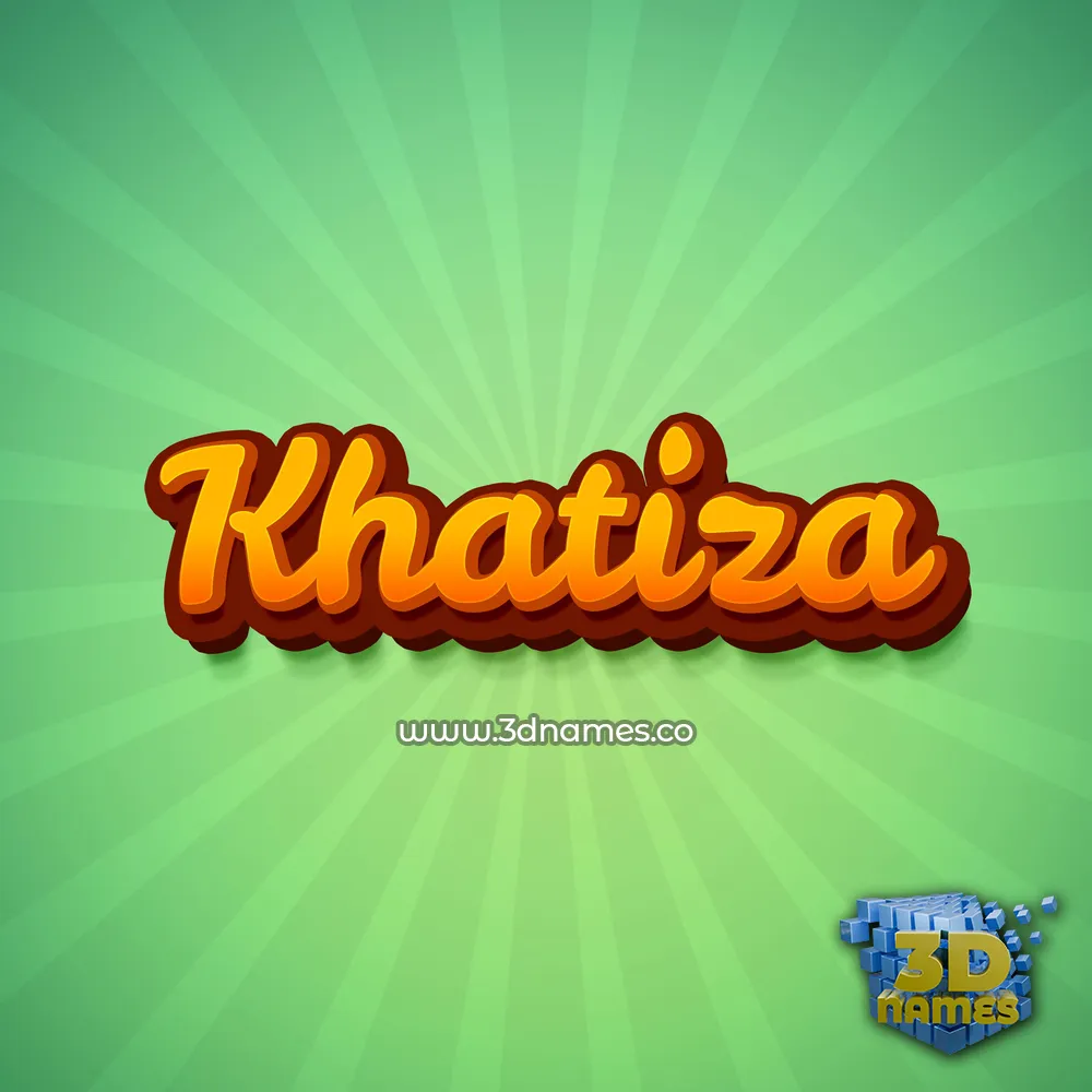 khatiza in Green Rays style - 3D name wallpaper
