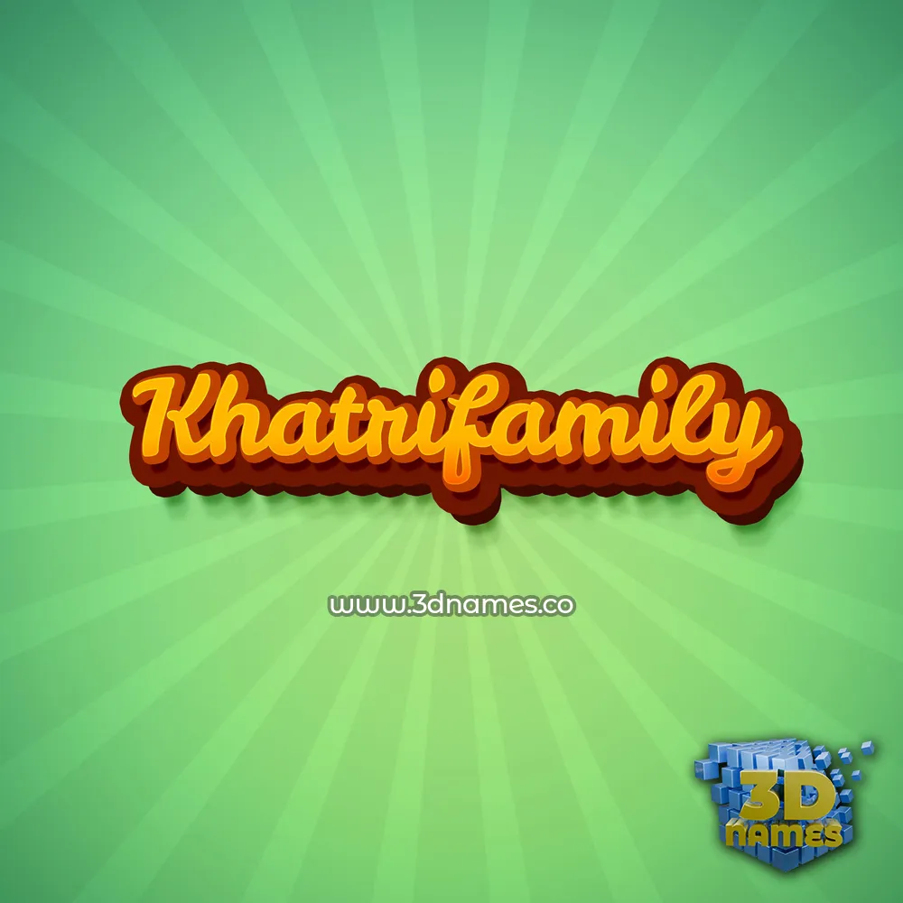 khatrifamily in Green Rays style - 3D name wallpaper