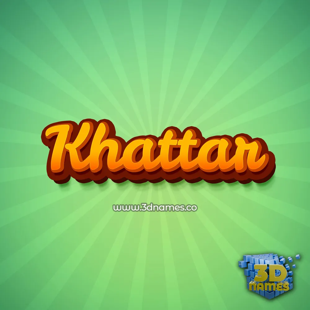 khattar in Green Rays style - 3D name wallpaper