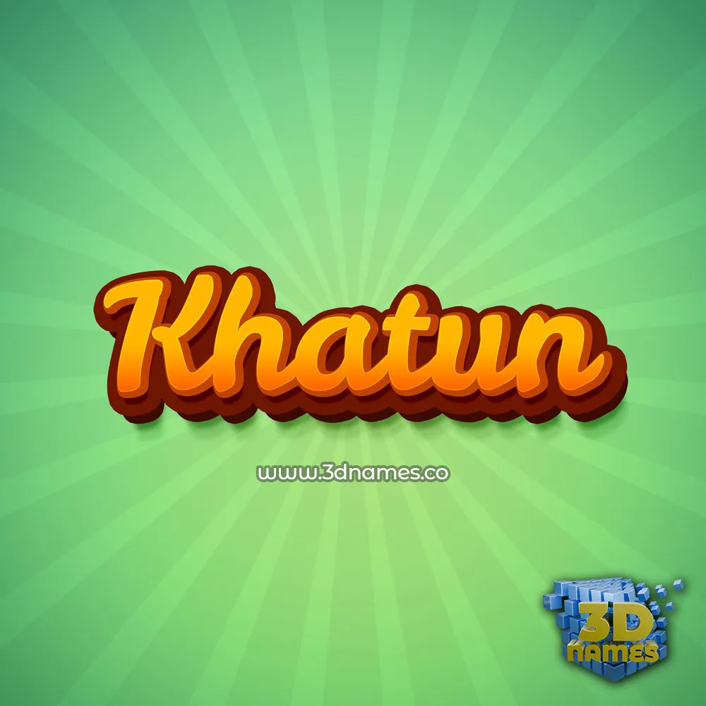 khatun in Green Rays style - 3D name wallpaper