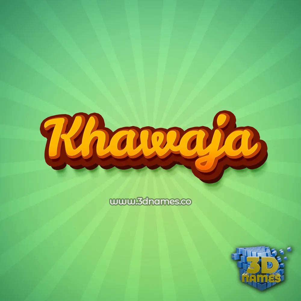 khawaja in Green Rays style - 3D name wallpaper