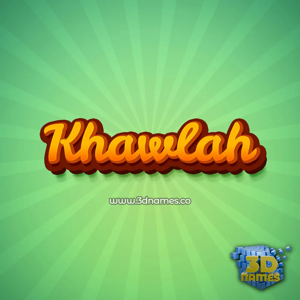 khawlah in Green Rays style - 3D name wallpaper