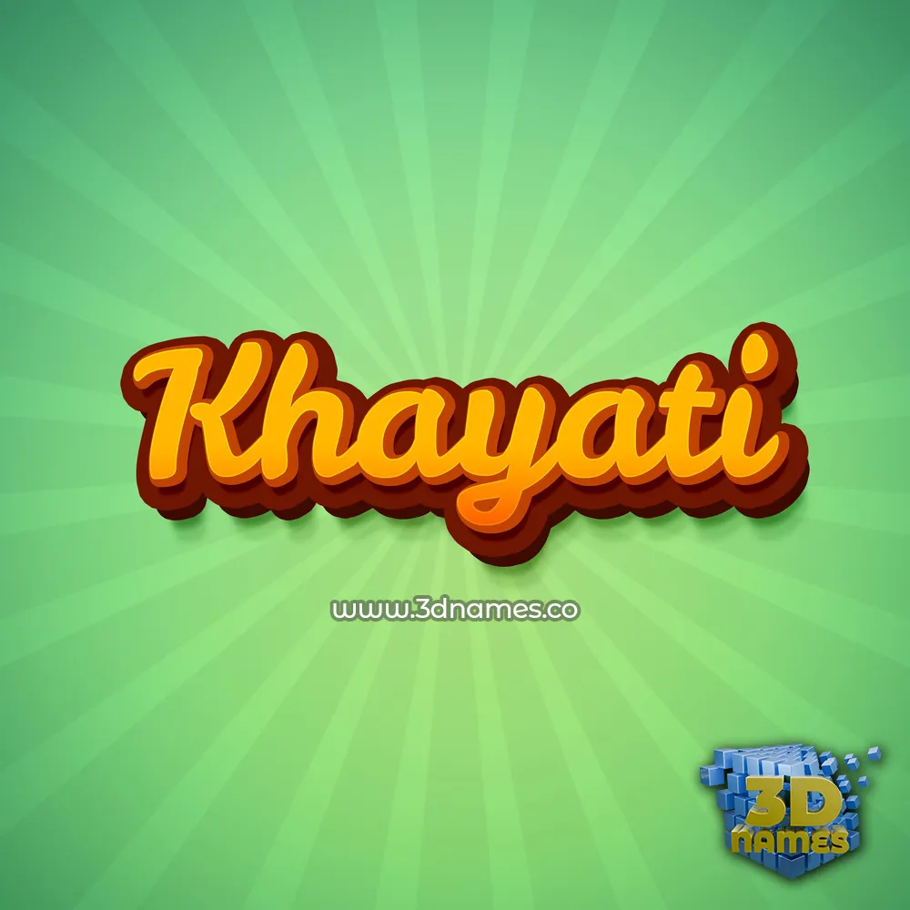 khayati in Green Rays style - 3D name wallpaper