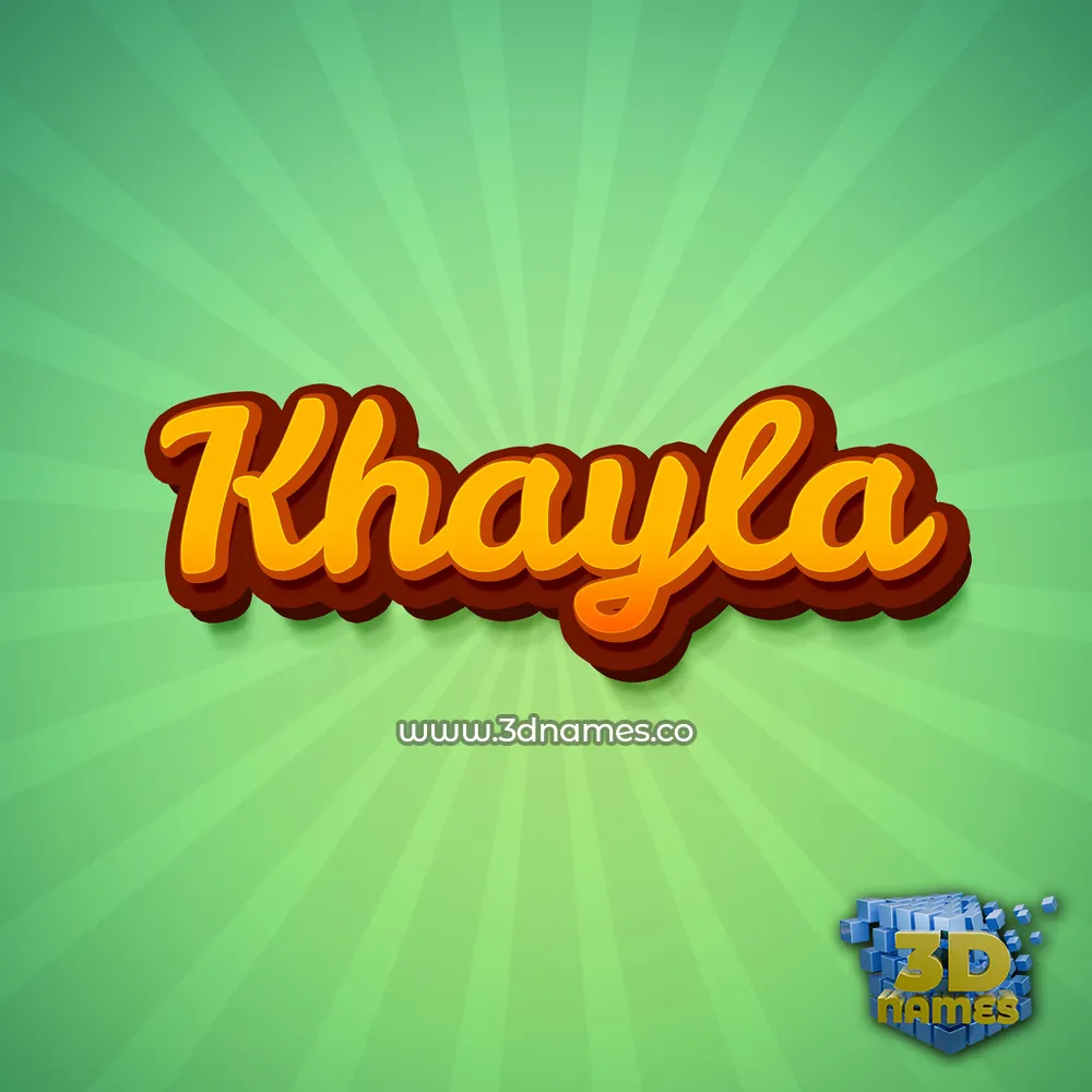khayla in Green Rays style - 3D name wallpaper