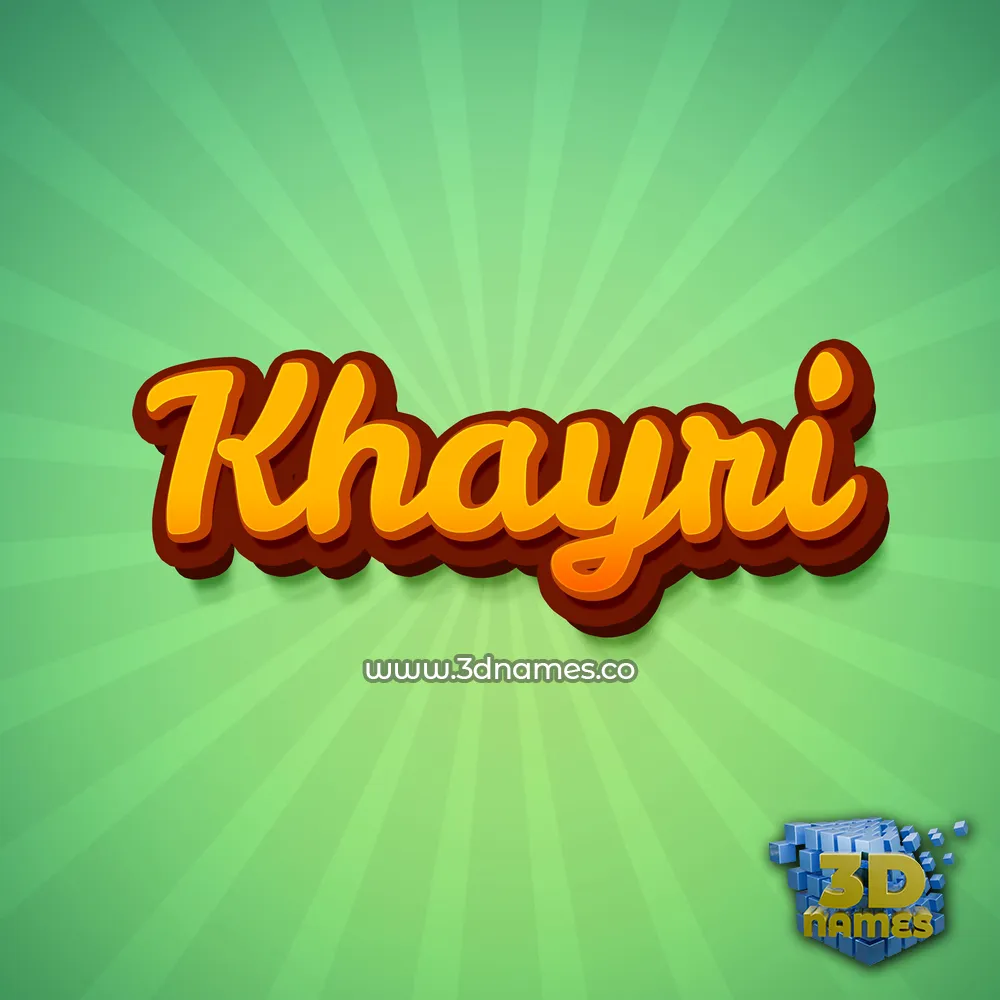 khayri in Green Rays style - 3D name wallpaper