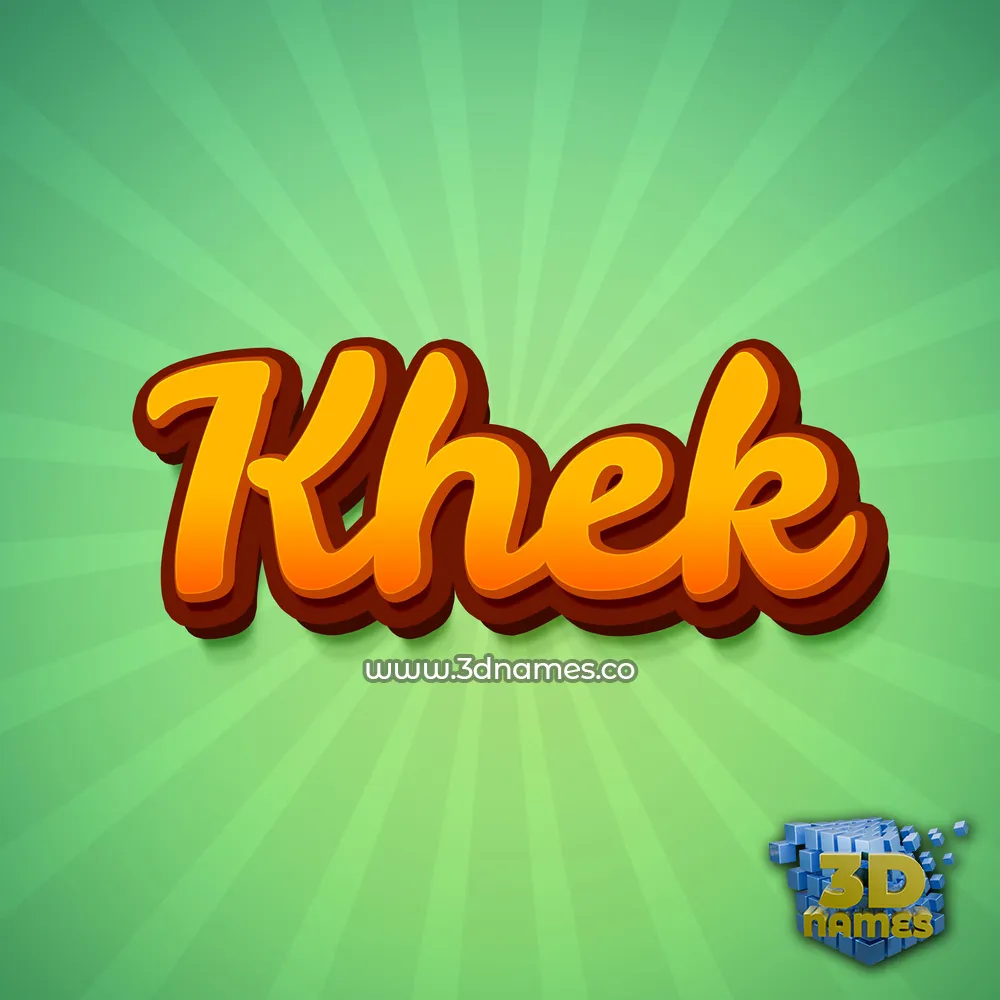 khek in Green Rays style - 3D name wallpaper