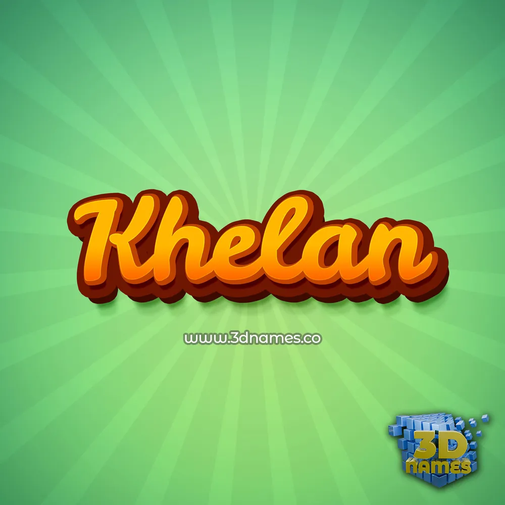 khelan in Green Rays style - 3D name wallpaper
