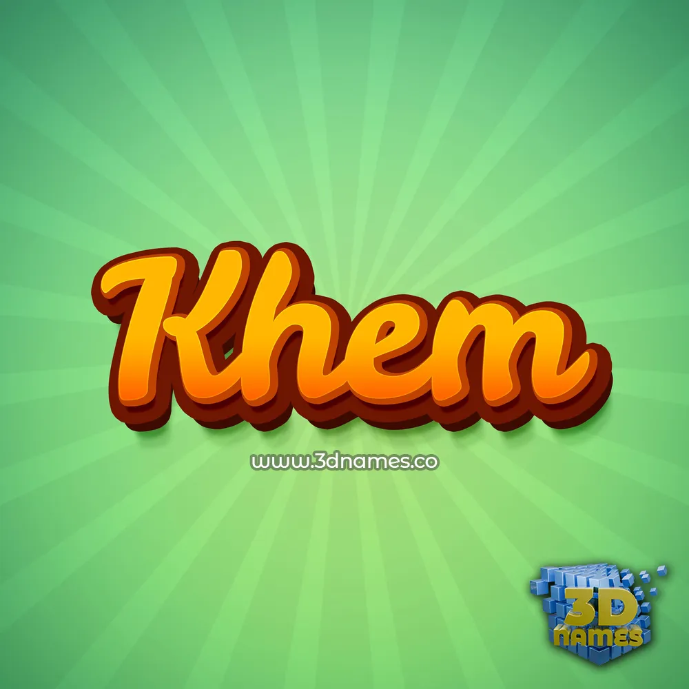 khem in Green Rays style - 3D name wallpaper