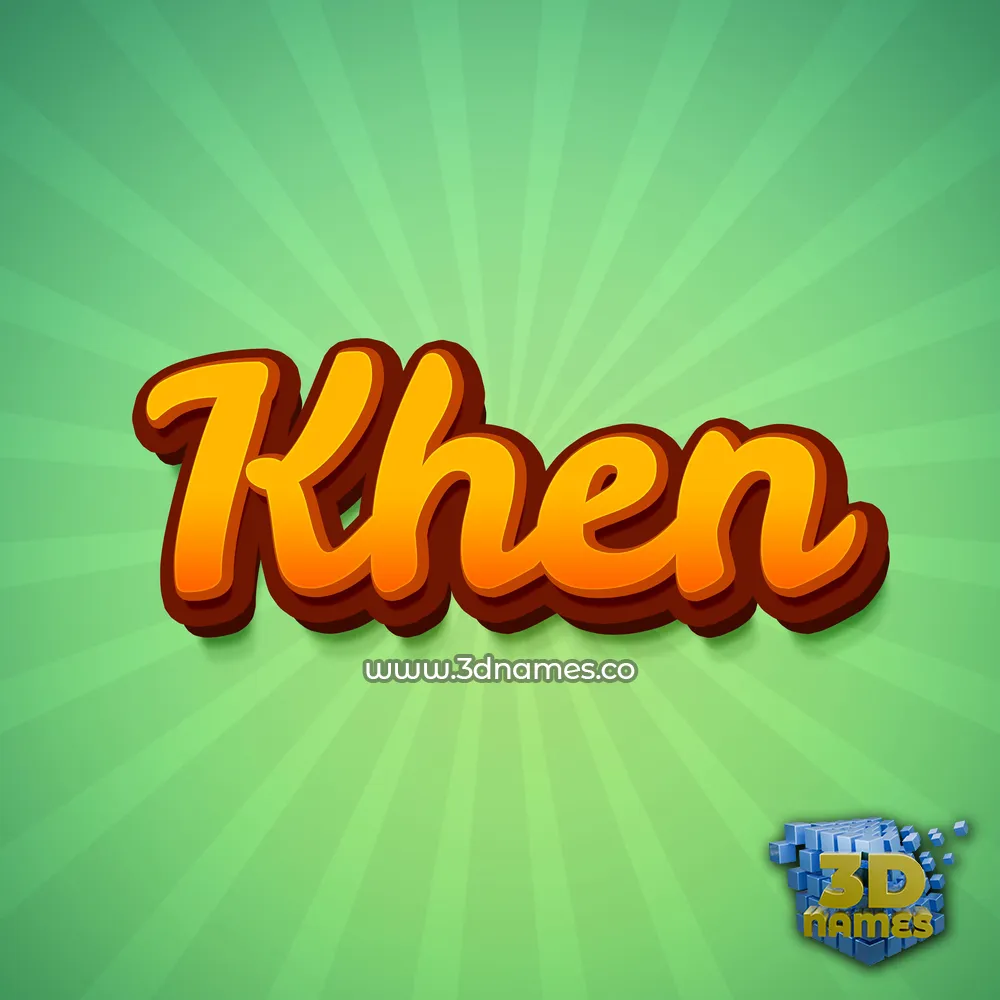khen in Green Rays style - 3D name wallpaper