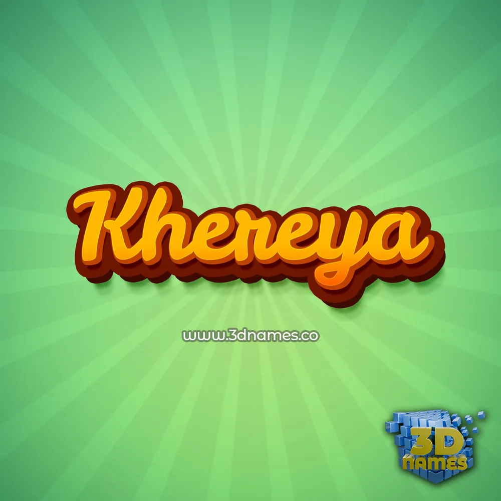 khereya in Green Rays style - 3D name wallpaper