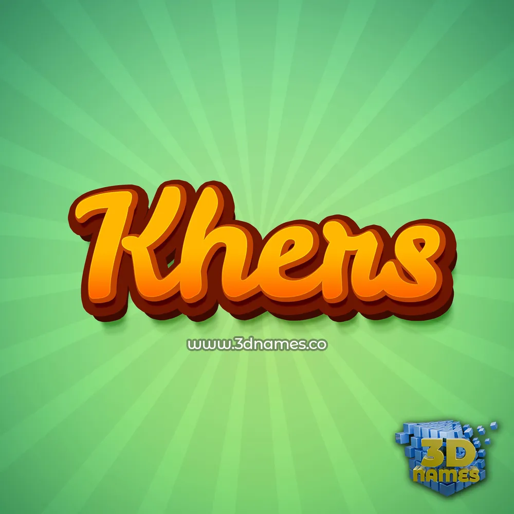 khers in Green Rays style - 3D name wallpaper