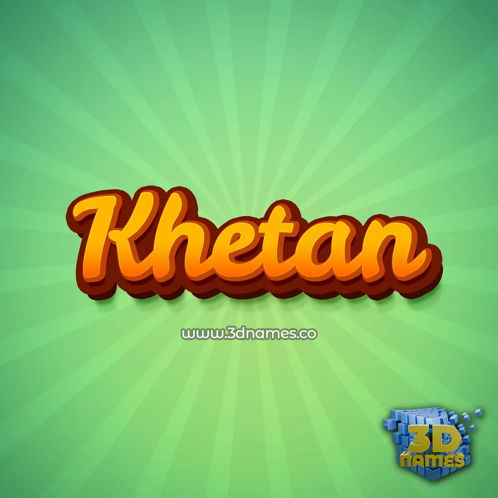 khetan in Green Rays style - 3D name wallpaper