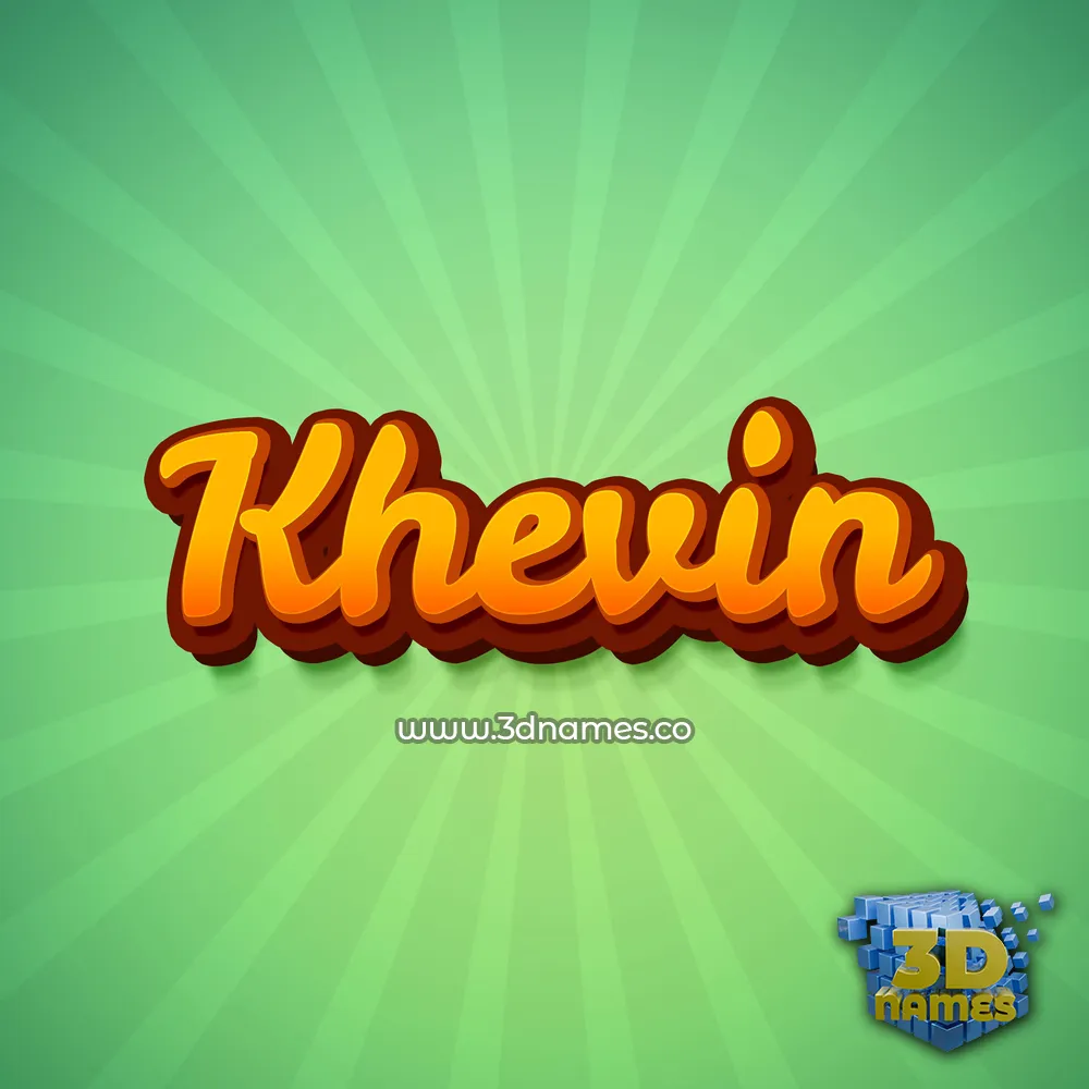 khevin in Green Rays style - 3D name wallpaper